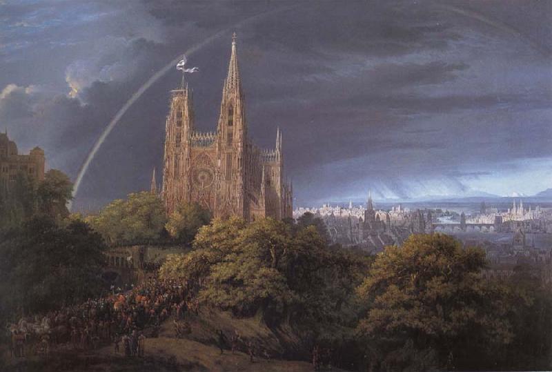 Karl friedrich schinkel Medieval City on a River oil painting image